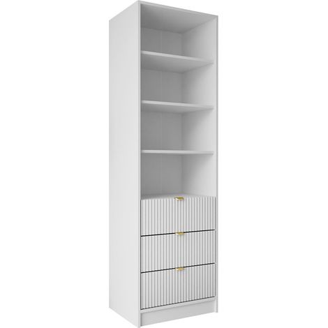 Estantería Comfivo Papilio, Blanco, Con cajones, Abierto, Aglomerado laminado, MDF, Número de puertas: 0, Número de cajones: 0, 180x60x40cm