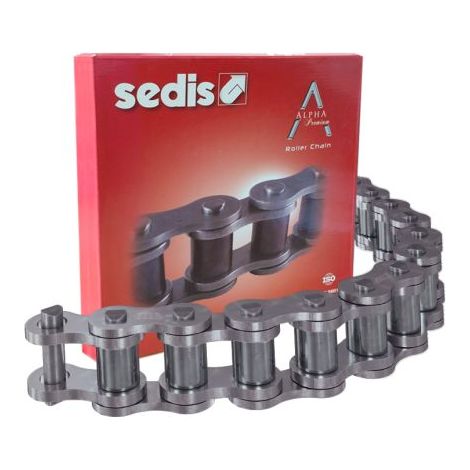 Chaîne à rouleaux Sedis 10B-1 en Acier au carbone, longueur 5 m, Alpha Premium, longueur 19 mm ISO 606 (DIN 8187), pas(Prix pour 1 )