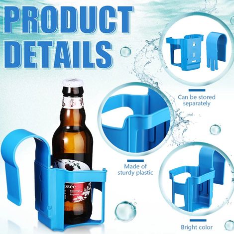 Porte-gobelet robuste pour piscine, compatible avec la plupart des piscines. (1/4)