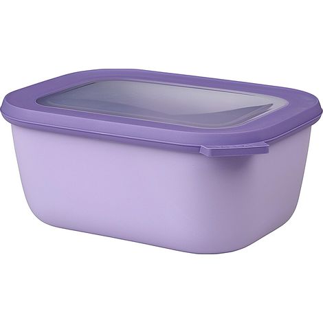 Mepal - Multi Bowl Cirqula Rectangular - Contenitori Plastica con Coperchio - Adatto come Contenitore Ermetico per Frigo, Microonde, Congelatore da Portata - Ciotole Cucina - 1500 ml - Nordic Lilac (1/3)