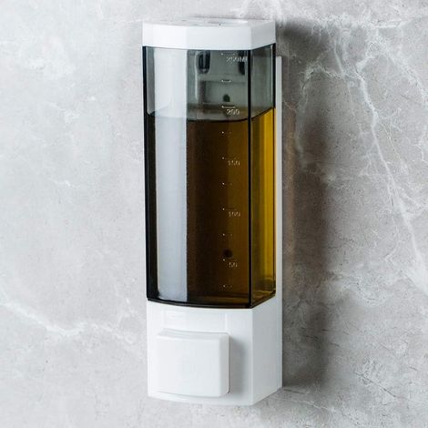 250-ml-Flüssigseifenspender aus ABS-Kunststoff, kein Bohren erforderlich, kann geklebt oder mit Schrauben an der Wand befestigt werden. Flüssigseifenspender, ideal für Bad oder Küche. – AquaForge (1/5)