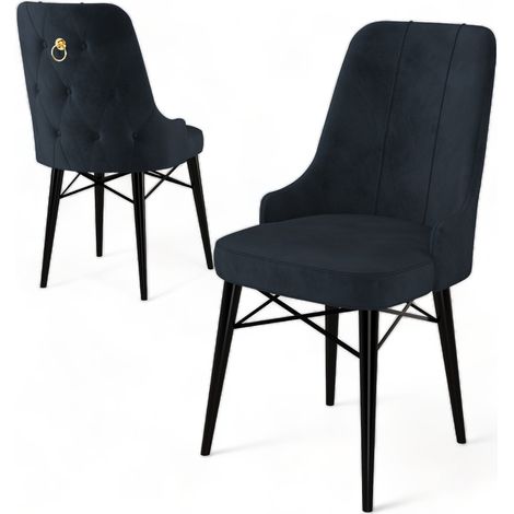Sedia Cressa, 6 Sedie, Imbottito, Peso Supportato 120 kg, Nero