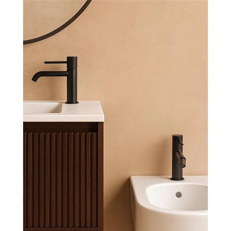 Exagonshop Coppia rubinetti lavabo e bidet senza scarico ottone