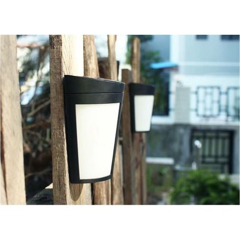 4-teiliges Solar-Wandleuchten-Set, Solar-Wandleuchte für die Gartenbeleuchtung, Zaunbeleuchtung, weißes Licht (1/3)