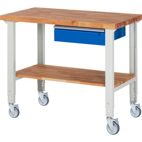 Rau Établi mobile réglable en hauteur 7001A7, L1250xP700xH950-1000mm (1/5)