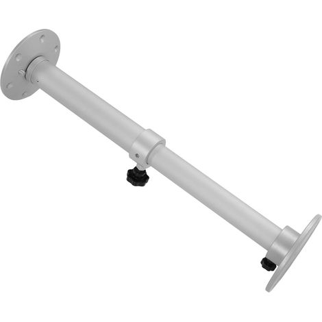 Pied de table télescopique réglable 445-685mm, aluminium brossé argent givré, amovible pour camping-car, bateau, van et mobilier de loisirs. (1/5)