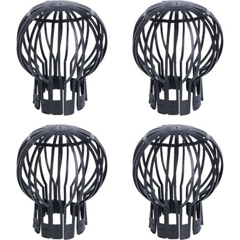Lot de 4 filtres Anti-Obstruction pour gouttière, Noirs, légers et Robustes, pour Drain de Toit et de Sol, pour balcons toits