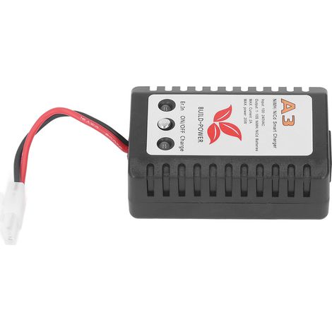 Chargeur intelligent 20 W avec indicateur LED pour batteries NiMH/NiCd 6 V, 7,2 V, 8,4 V et 9,6 V. Alimentation secteur 110-240 V (prise européenne). (1/5)