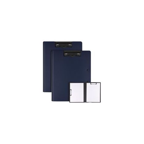2 Porte Document, Porte Bloc A4 avec Pince, Porte Documents A4 avec Couvercle pour Bureau, Chantier, école, Bleu (1/5)
