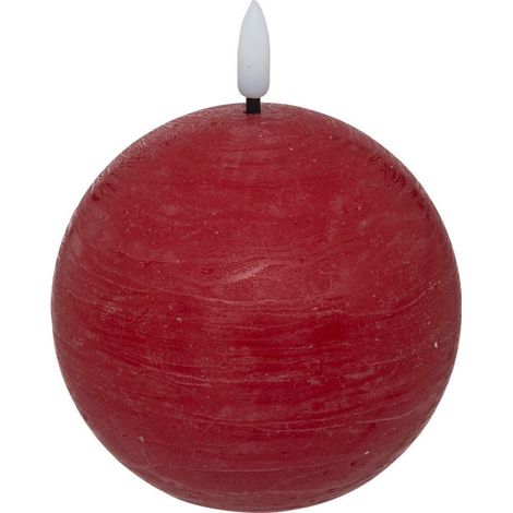 Bougie Boule à LED "Molia" 10cm Rouge (1/2)