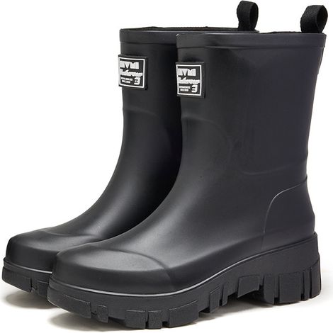 Bottes de pluie femme mi-mollet, imperméables et antidérapantes, chaussures en caoutchouc résistantes, manchons de travail cuisine pour femme (1/2)