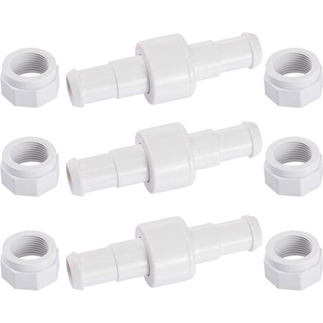 Lot de 3 Raccords Rotatifs pour Tuyau Arrosage avec 6 Embouts Compatibles Robot Nettoyeur Piscine (1/4)
