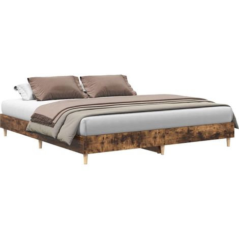 Maison Exclusive - Bettgestell ohne Matratze Räuchereiche 180x200