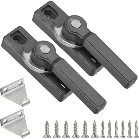 Verrous De Fenêtre Coulissante 2.9 x 0.9", 2Pcs Verrous À Came Coulissante Et Pièce De Remplacement Pour Chambres Salles De Bain Fenêtres, Gris