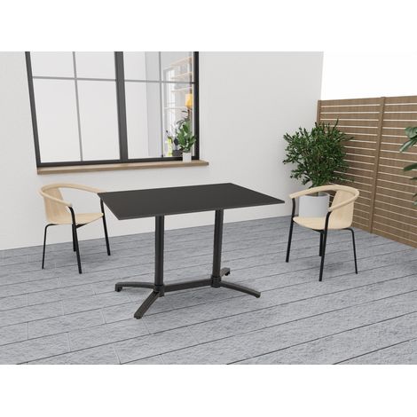 Pied de table double pliable d'extérieur en aluminium noir mat Martina (1/5)