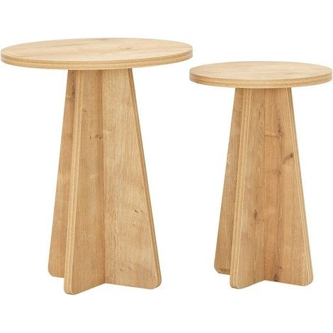 Set 2 tables basses effet bois Mushroom Duo - bois neutre (1/5)