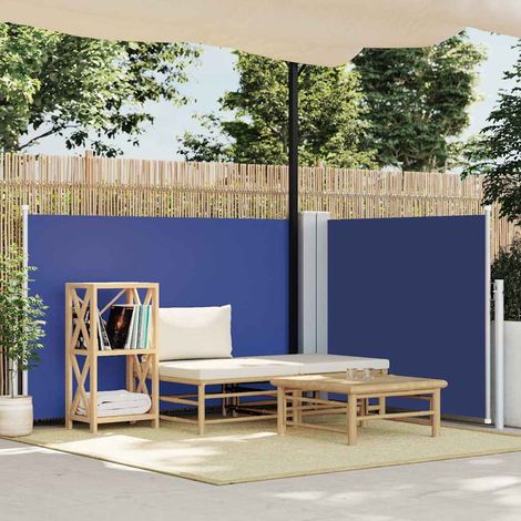 Auvent latéral rétractable - Auvent de jardin Soleil imperméable Bleu 100 x 600 cm BV111190 - BonneVie (1/5)