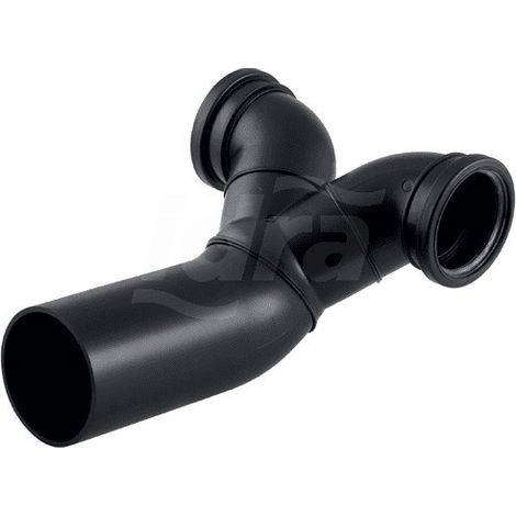 Geberit PE doppia curva di collegamento 90° eccentrica, per WC sospeso, DN 100 / 90 / 90, 367.485.16.1