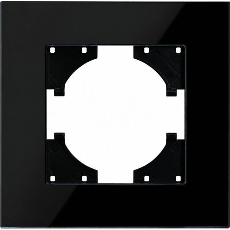Cadre 1 Poste Série G 86×86 mm en Verre Trempé Noir 13 × 9 × 10 cm Plaque sans Prise Murale – Livraison gratuite