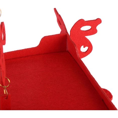 Lanterne de Cour en Feutre Rouge Doré - Ensemble 30 Pièces pour Décorations Festives et Extérieures (1/5)