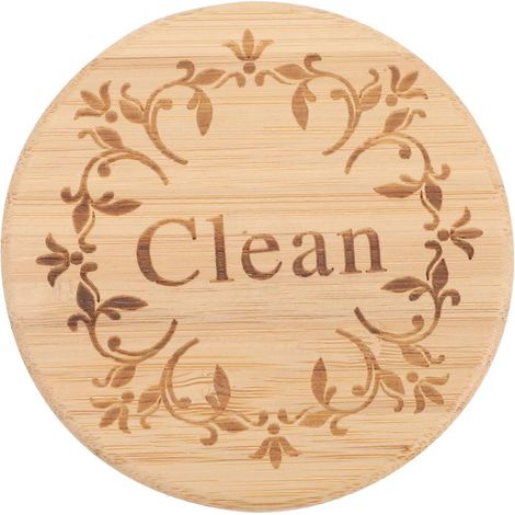 Aimant pour lave-vaisselle « Propre/Sale » - Panneau double face pour lave-linge - Décoration intérieure-9x9cm-Brown