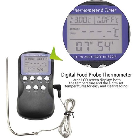 Thermomètre de cuisson numérique filaire avec sonde (1/4)