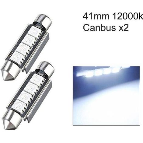 Ampoule LED C5W SV8.5 Canbus, 41-42 mm, blanc froid 12 000 K, lot de 2 (41 mm, blanc froid, lot de 8) (1/5)