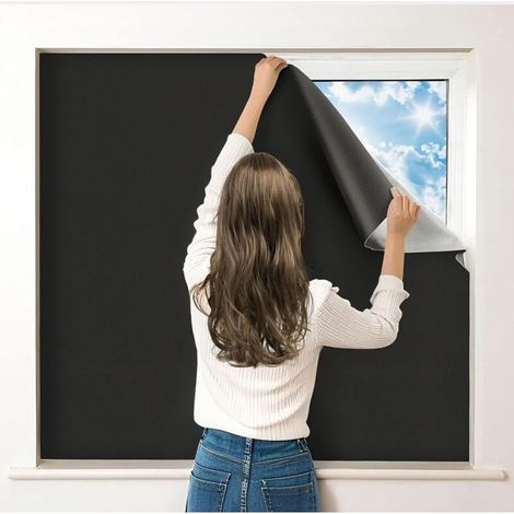 Verdunkelungsrollos 300 x 145 cm, 100 % Verdunkelung für Fenster, kein Bohren erforderlich, tragbare Verdunkelungsfolie für Schlafzimmer, individuell zuschneidbar, Verdunkelungsrollos für Babys, Reise (1/5)