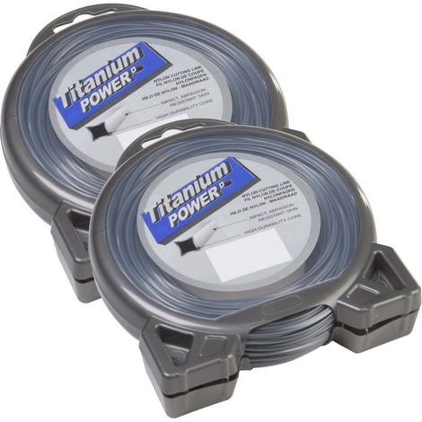 2 blisters fil débroussailleuse Carré 2,5 mm x 15 m Titanium Power (1/5)