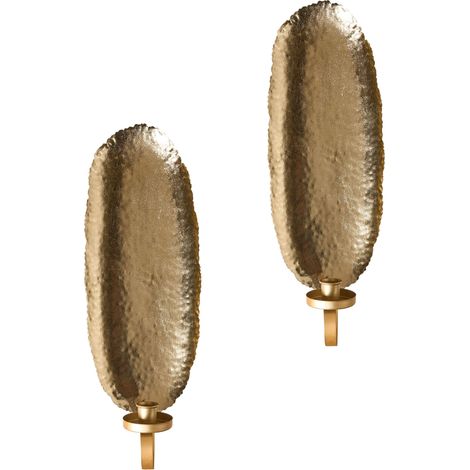 Set di 2 portacandele da parete Decorazione minimalista Oro Feijo