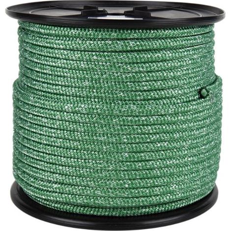 Carrete driza náutica 12 mm con alma trenzada 100 m verde