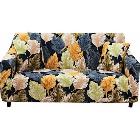1 Piece Printed Stretch Sofa Slipcover Non Slip Soft Couch Sofa Cover Washable Furniture Protector Sofa Cover  (Medium, Fallen leaves) 1 Seater (1/5)