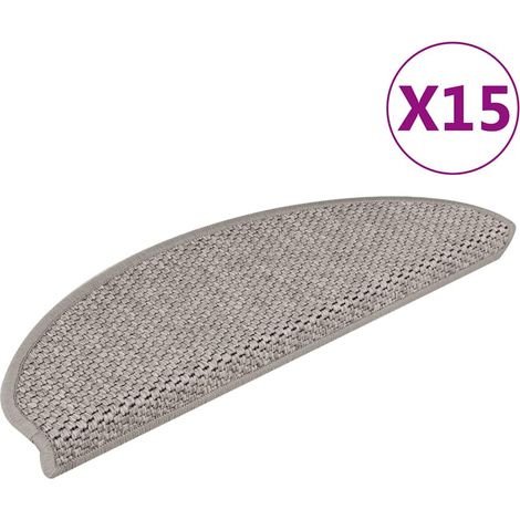 Tapis d'escalier-Moquette d'escalier-Tapis de marches autocollants aspect sisal 15 pcs 65x21x4 cm 973044 (1/5)