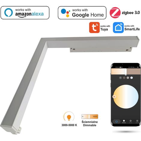Faretto lineare a LED ad angolo orizzontale WiFi Zigbee Ultron 16W Bianco per binari magnetici SMART TRACK 48VDC 3000-6500K Dimmerabile (1/5)