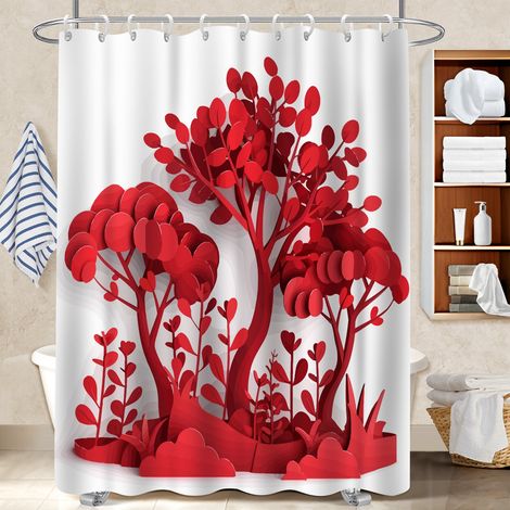 Rideau douche imperméable polyester 180x180 aéré bâche polyester douche pour délimiter l’espace dans une salle de bain ouverte (1/5)