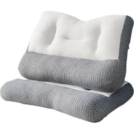 Oreiller ergonomique cervical - XVX - 74X48cm - 5 zones - gris (1/4)
