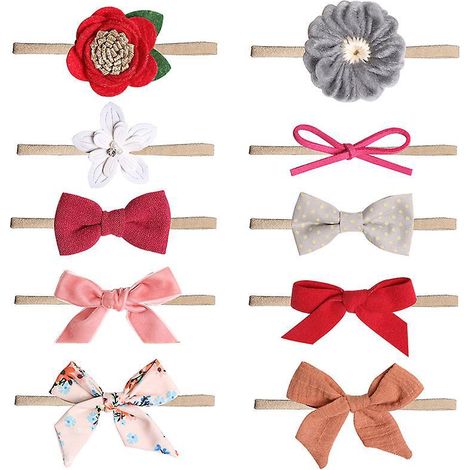 10er-Pack Baby-Haarbänder, Einheitsgröße, Haarband mit Schleife, Haarbänder, Accessoires, Baby-Turban (1/5)