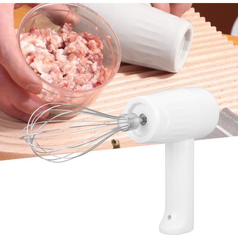 Batidora eléctrica de mano con 3 velocidades, color blanco, con picadora y bol transparente de 250 ml. (1/5)