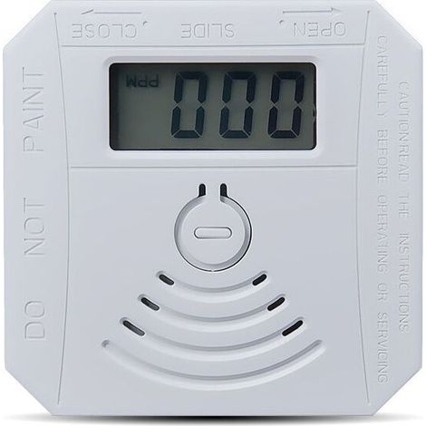 Détecteur de gaz, détecteur combiné de monoxyde de carbone et de fumée, détecteur de CO à piles avec affichage LED, voyant clignotant, alarme sonore, signal d'avertissement sonore (1/5)