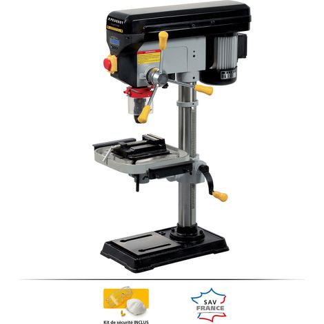 Peugeot – Perceuse à colonne 550W – Vitesse 180 à 2770 tr/min – Mandrin auto-serrant Ø16mm – Cône morse CM2 – Affichage numérique intégré