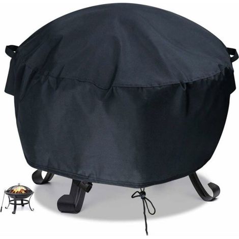 1 Housse pour brasero, 85 x 40 cm, tissu Oxford 420D, imperméable, avec système de ventilation, pour foyer rond ou carré (1/4)