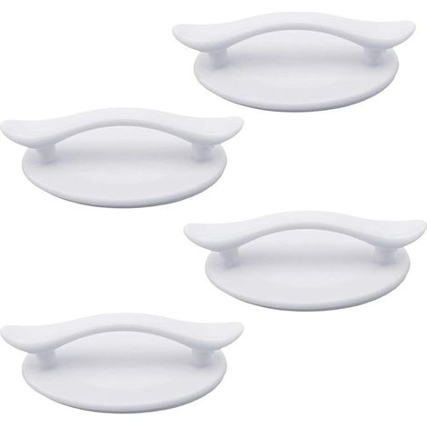 4 Pièces Poignées Autocollantes en Plastique Blanc Adhésif pour Portes et Fenêtres Placards Tiroirs Placards (8,3 x 4,9 cm) (1/5)