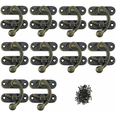 Scrapbooking-Albumverschlüsse, 12er-Pack, massive Metallverschlüsse, Riegel, Scharniere für kleine antike Holzkästchen, Schnallen für Schmuckkästchen, ästhetische Verschlüsse