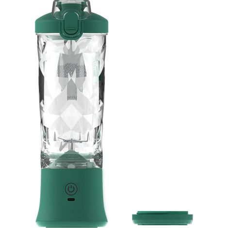 Portable Milkshake et Smoothie Blender 600ML 4000mAh Mini Blender avec 6pcs Lames 3D et Brosse, USB Rechargeable Multifonction Blender pour Fruits Légumes, Voyage, Camping 1pc Vert (1/5)