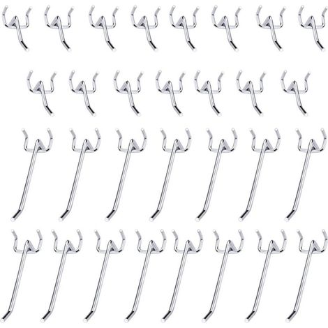 Metall-Lochwandhaken, Lochwandhaken, Wandmontage, Lochwand-Türhaken für Supermärkte, Einzelhandelsgeschäfte, 10 cm und 5 cm, Einzelhaken-Set, 30 Stück (1/4)
