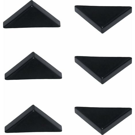 Protector angular de PVC negro suave para cristales, espejos y azulejos – Forma triple, juego de 20 piezas