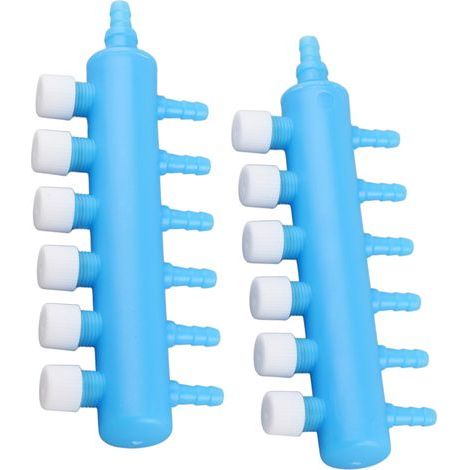 Set mit 2 Luftabscheidern – Schlauchverteiler – 6-Wege – Zubehör für Aquarien-Sauerstoffpumpen (1/5)