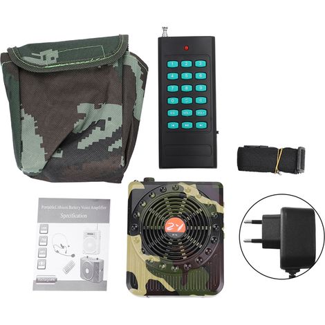Amplificateur de Son pour Appel d'Oiseaux de Chasse, Haut-Parleur Camouflage Télécommandé Extérieur (UE) (1/5)