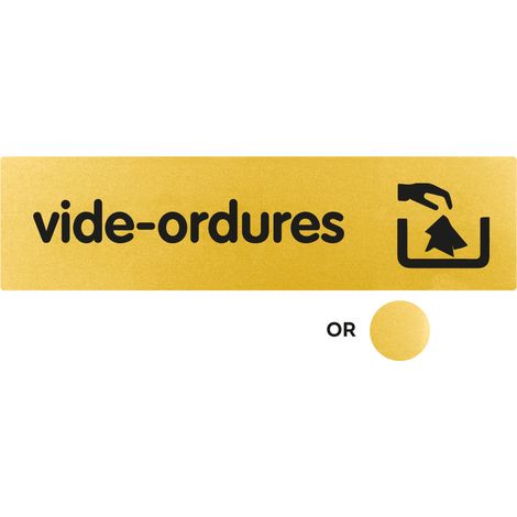 Plaque de porte Vide ordures - Classique or 170x45mm - 4491295