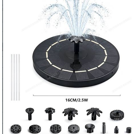 2,5-W-Solarbrunnen – Integrierter Akku – Solar-Teichpumpe – Elegantes und leistungsstarkes Design